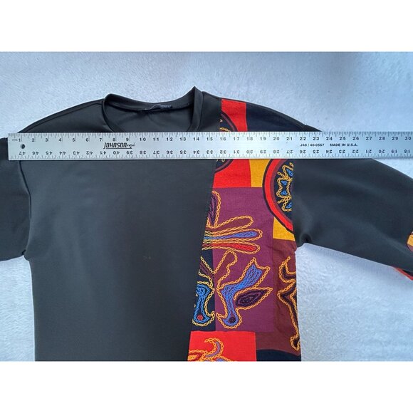 Incerun Mens 3/4 Sleeve Patchwork T-Shirt Small Black Hippy Ethnic Korean Style - Picture 6 of 8